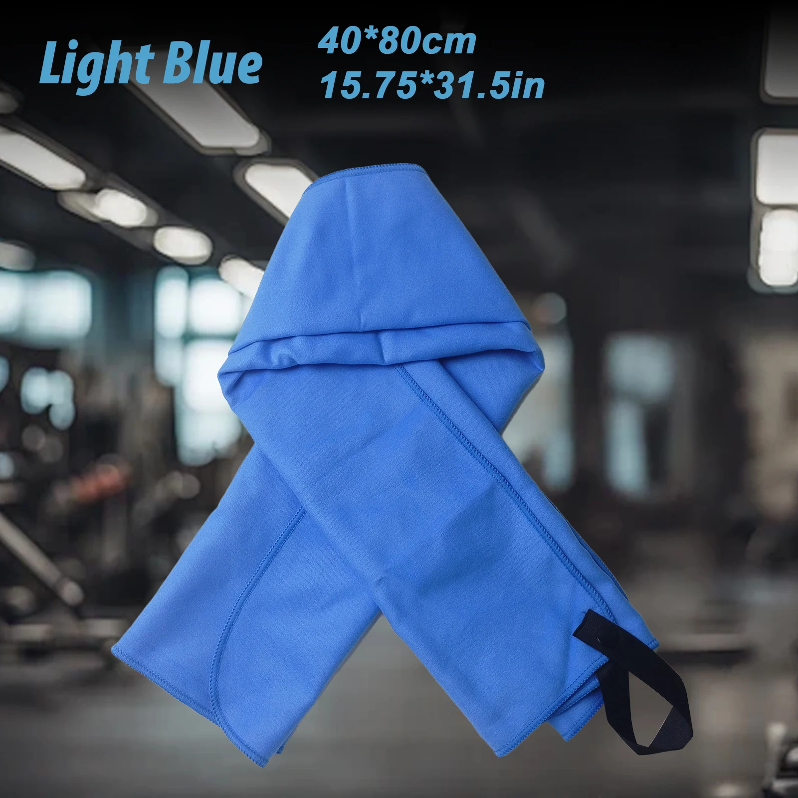 Hooded Microfiber Sports Towel 40×80cm Quick Dry Super Absorbent Portable Soft Towel for Gym Workout Swimming Camping Outdoor Tr