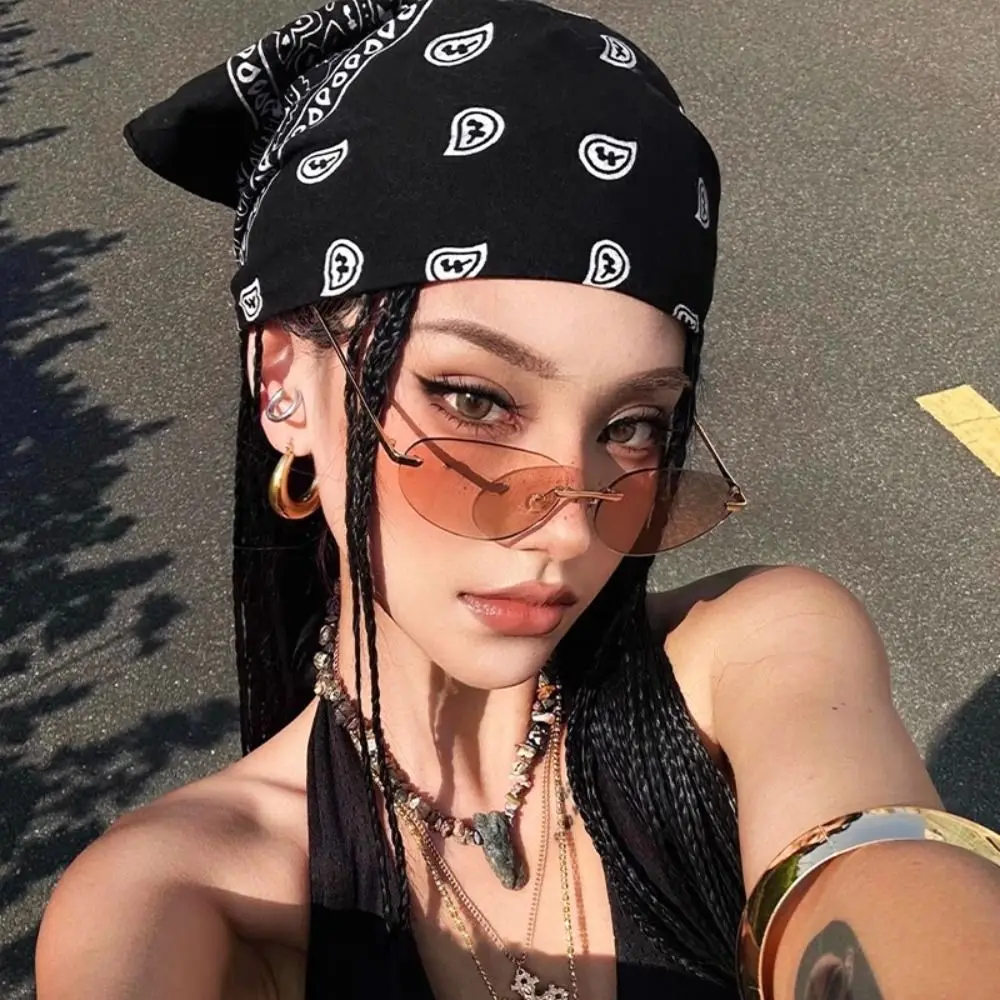 

Exquisite Sweet Y2k Print Turban All-match Star Printed Headscarf Neckchief Headband Small Square Scarf Music Festival