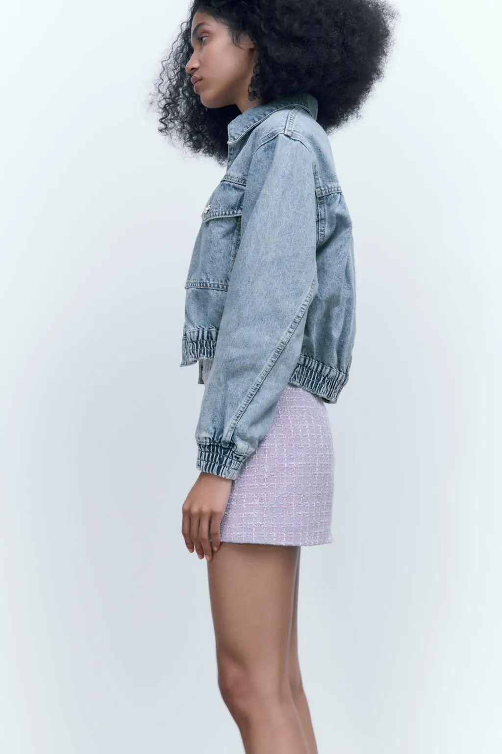 

Spring Autumn New Women's Faion ort Denim Jaet Versatile Outerwear Pure Color Button Closure Long Sve Loose Fit Coat