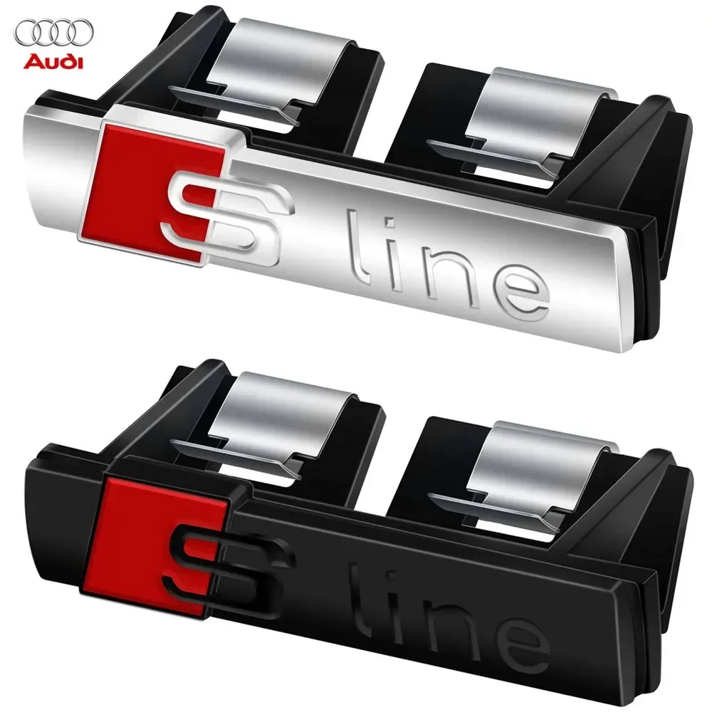 

S Line Logo Auto Front Grille Badge Sticker Metal S Line Emblem For Audi S A3 A4 B8 8P 8V B6 A5 A6 C7 Q5 B9 B7 C6 A1 Q7 Q3 Tt A7