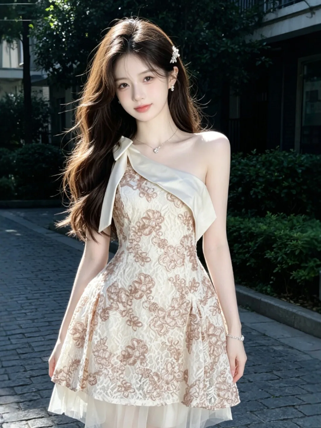 

Retro Designed Fashionable Women's Dress Slim Fit High Waist Sling Strap Puffy Skirt Style Summer Cotton Gown City Commute