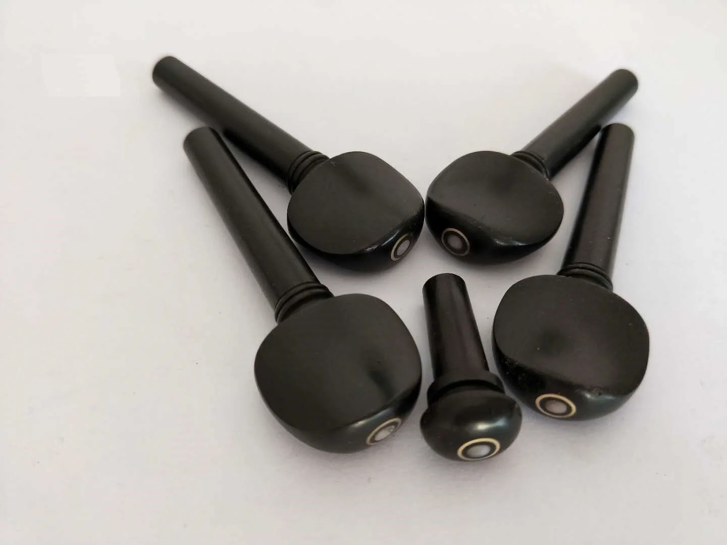 1Set Black Ebony Violin Pegs Including 4 PCs Pegs and 1 Pc End Pin from 1/4 1/2 3/4 to 4/4 Size