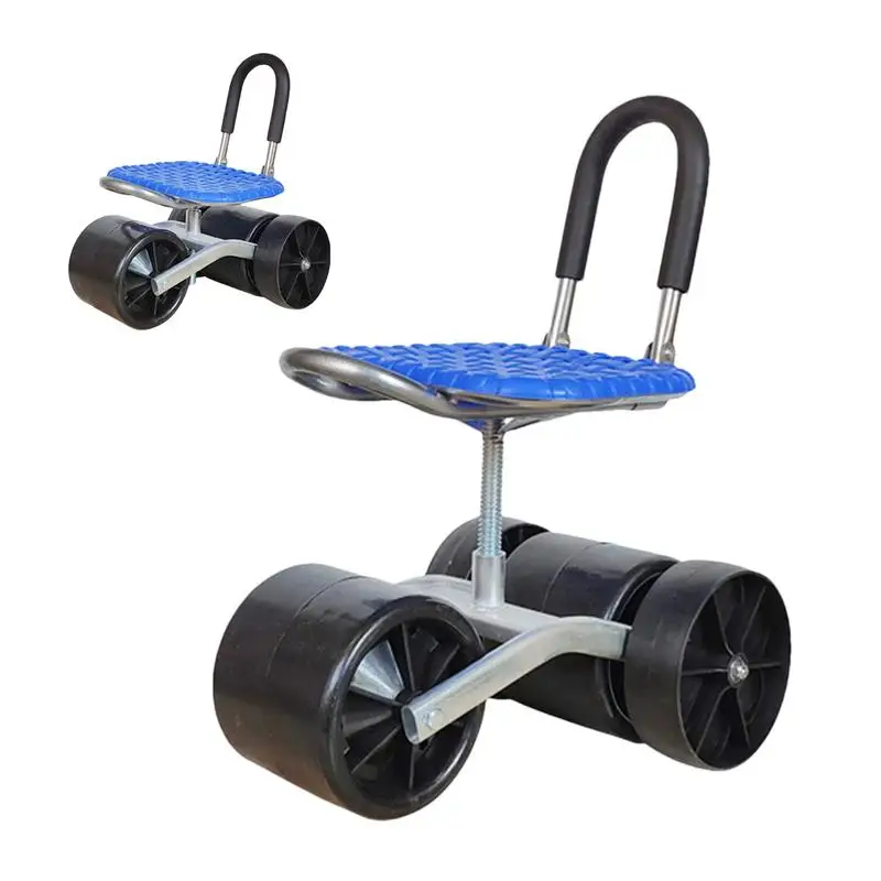 

Garden Cart Foldable Gardening Seat Rolling Stool With Adjustable Height Smooth Sturdy Gardening Workseats Garden Wagonn Scooter