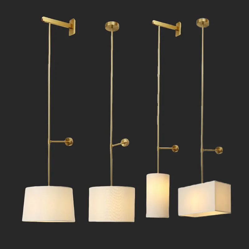 Nordic light luxury long pole cloth covered wall lamp, background wall, villa, hotel room, corridor, aisle, bedside lamp
