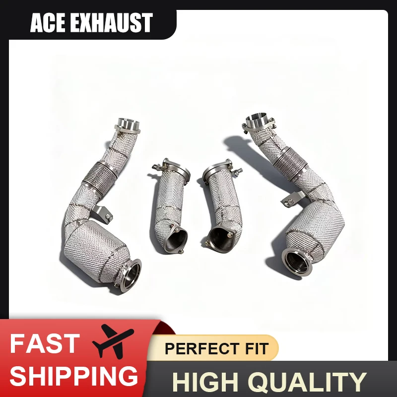 

ACE Exhaust Systems High Performance SUS304 Downpipe for BMW F95 X5M F96 X6M 4.4T LCi S68 Exhaust Pipe With Heat Shield