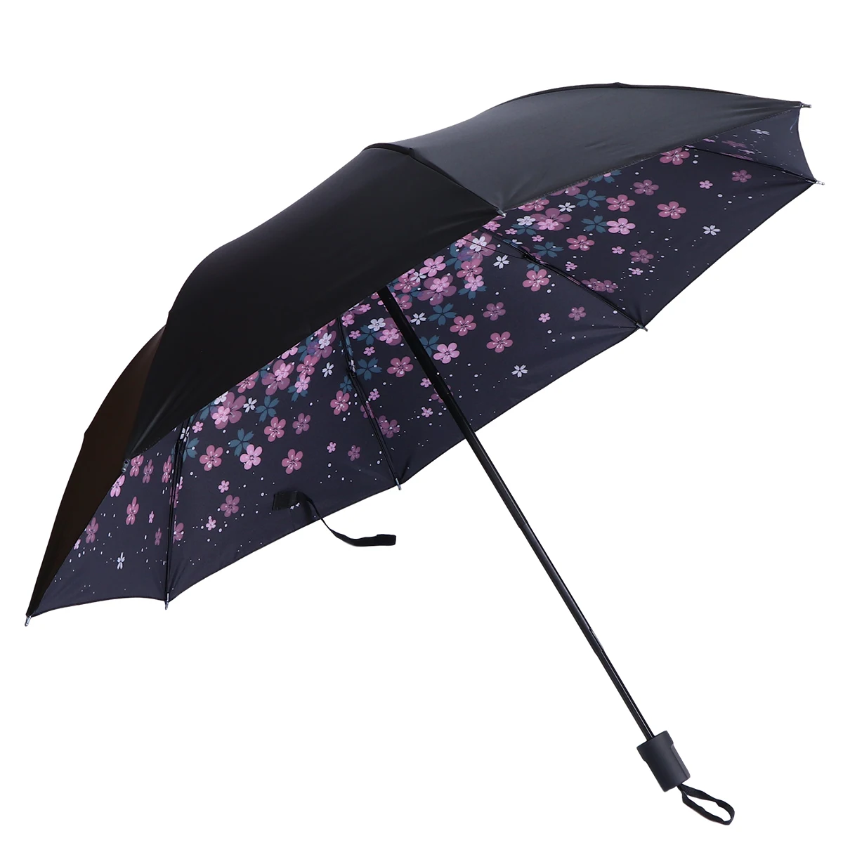 

Pink Folding Uv Protection Sunshade Umbrella Outdoor Travel Lightweight Uv Resistant Umbrella Dual Sun Rain Use