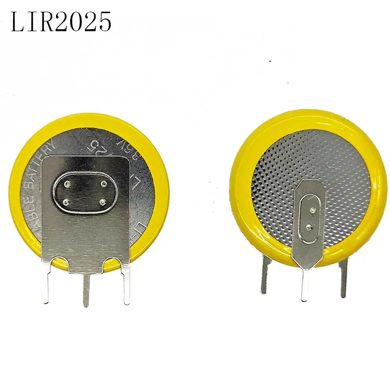 5pcs/lot LIR2025 With 3 pins Rechargeable battery 2025 for Automobile remote control key