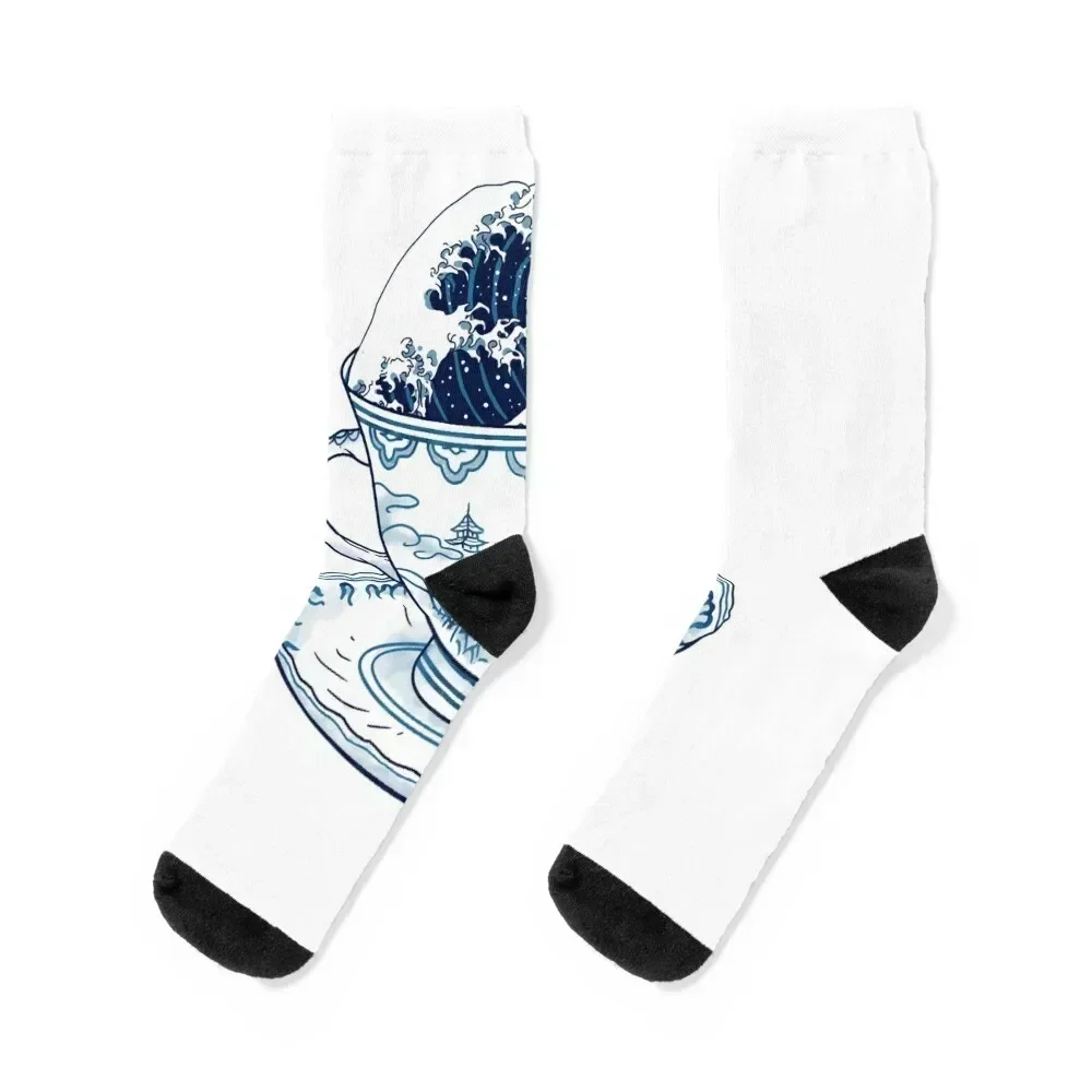 The Great Kanagawa Tea Classic Socks Novelties cute set hiphop Designer Man Socks Women's