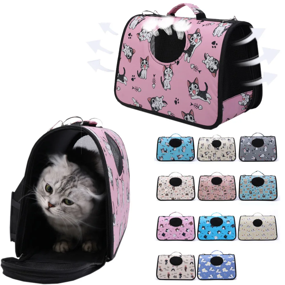 Pet Carrier Shoulder Bag, Breathable Pet Travel Tote, Portable Dog Cat Carrier, Cartoon Pet Outdoor Bag