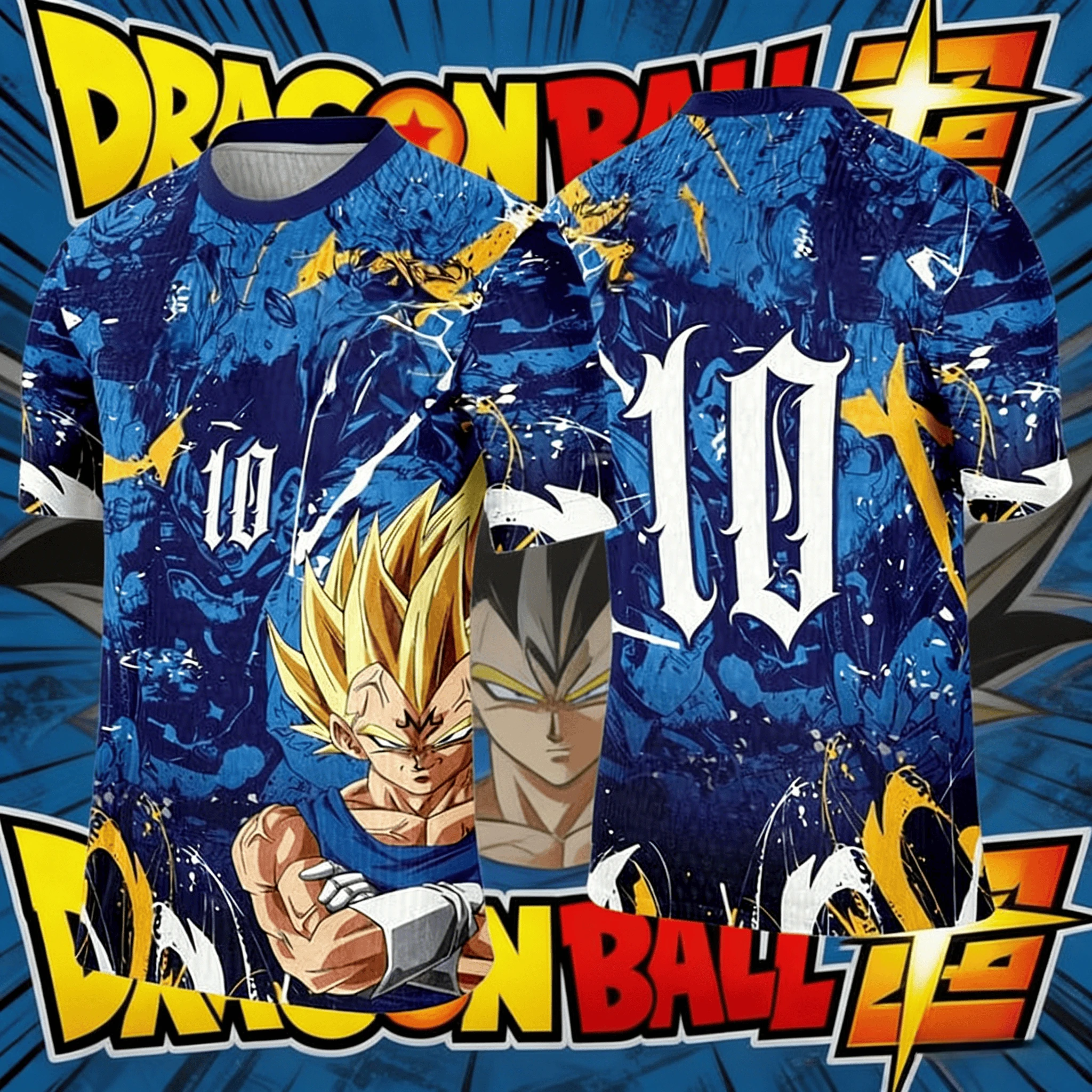 

2026 Summer Dragon Ball 3D T-shirt Oversized Vegeta Blue Splash Print Breathable Gym Streetwear Unisex Tee for Men Women Kids