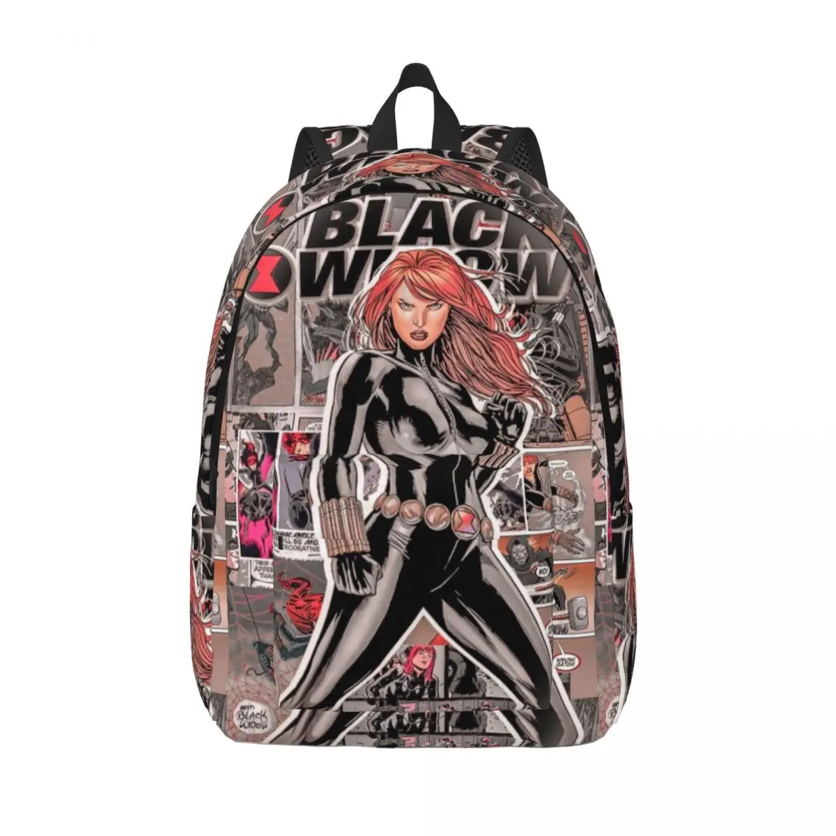 Custom Natasha Superher   Black Widow Canvas Backpack for Men Women Water Resistant School College Bag Printing Bookbag