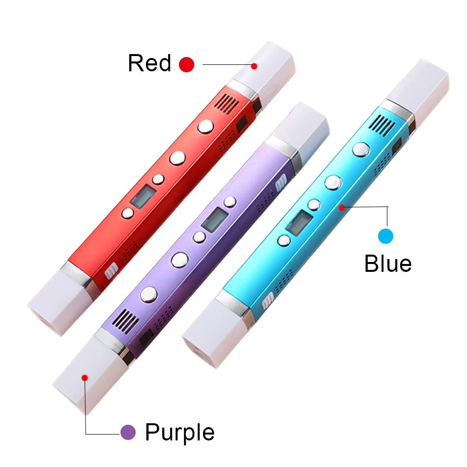 Myriwell 1.75mm ABS/PLA DIY 3D pero LED obrazovka, USB nabíjení 3D tisk pen+100m nitka kreativní hračka dar pro děti design