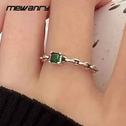 Mewanry Sparkling Single Row Zircons Rings Charm Women Girl Fashion Vintage Punk Irregular Handmade Birthday Party Jewelry Gifts