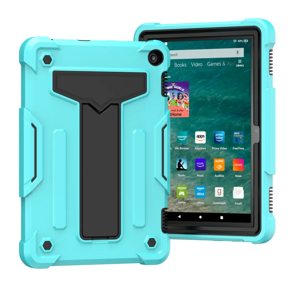 Case for Amazon Fire HD 8 2020 10th Generation Hybrid Kickstand Cover Shockproof Built-in Functional Kickstand Tablet Shell Capa