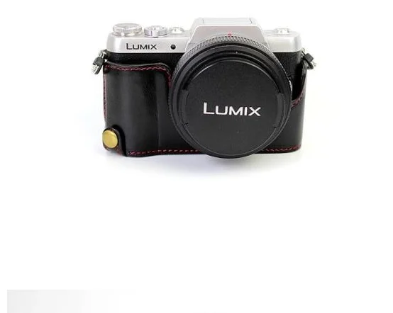 حافظة كاميرا جلدية Pu غطاء جسم نصف لباناسونيك لوميكس GF7 GF8 GF9 GF10 إزالة البطارية مباشرة