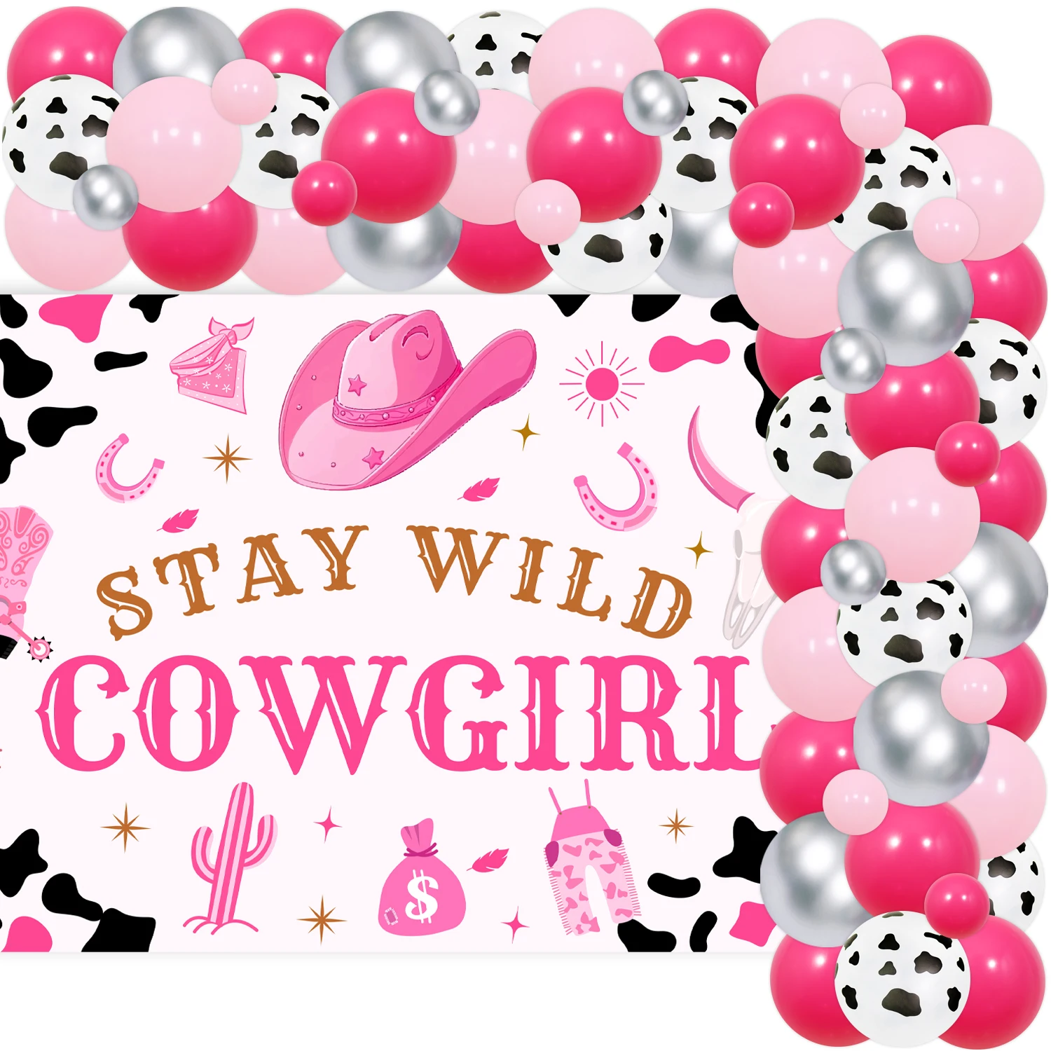 

Cowgirl Baby Shower Party Decor for Girl Western Rodeo Theme Retro Garland Arch Kit Stay Wild Cowgirl Backdrop Party Supplies