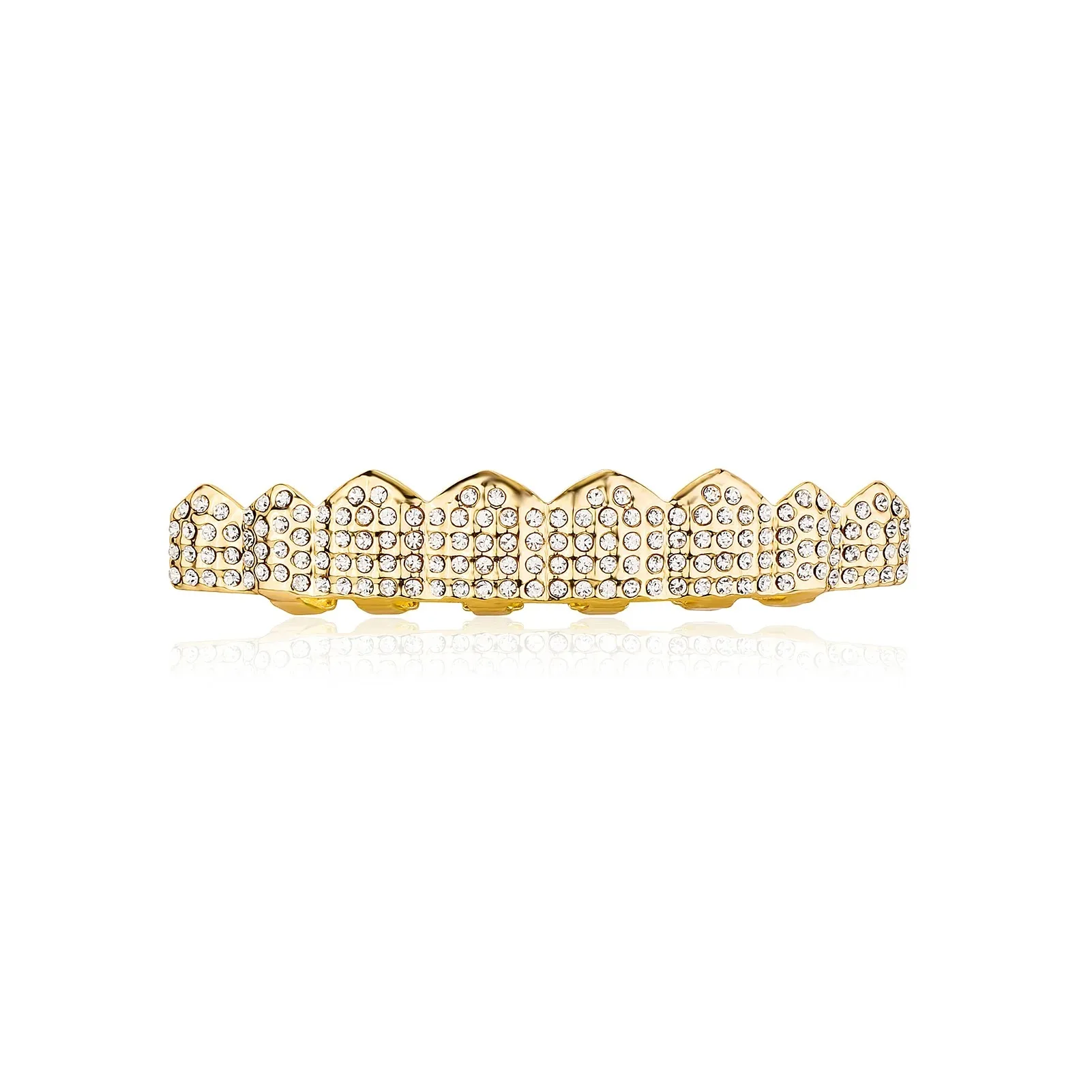 Punk Vollzirkonia Grillz Unisex 8 Oben & 8 Unten Abnehmbare Zahnschmuckstücke Hochwertige Modische Zahnschmuckstücke für den Mund – Detail 9