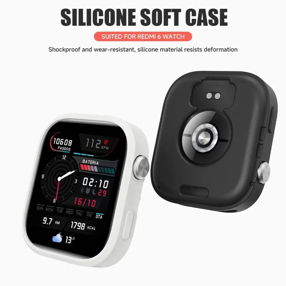 Hollow Out Case For Redmi Watch 6 Active Soft Silicone Band+Cover Replaceale Bracelet For Redmi Watch 6 Lite TPU Case Strap