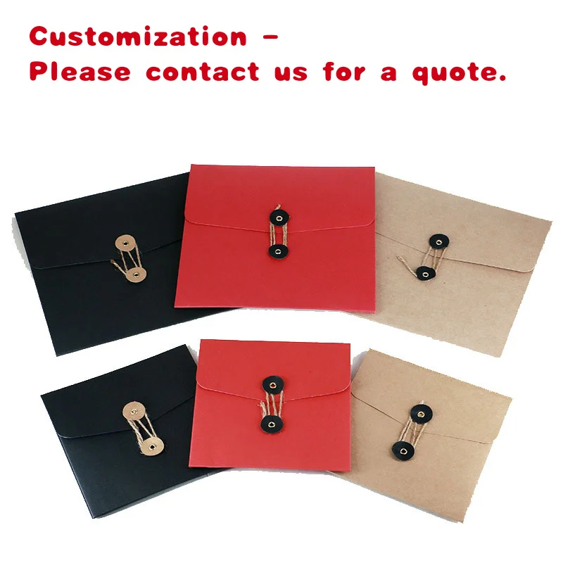 custom.Kraft Envelope with Button and String Closure Paper Envelope Kraft Paper Envelope