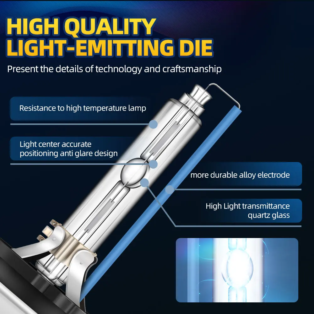 2Pcs 35W Xenon Light Bulbs D1S Xenon Car Headlight 20000LM HID Xenon Lamp 12V 6000K White For Volvo V60 2010 2011 2012 2013 image 4