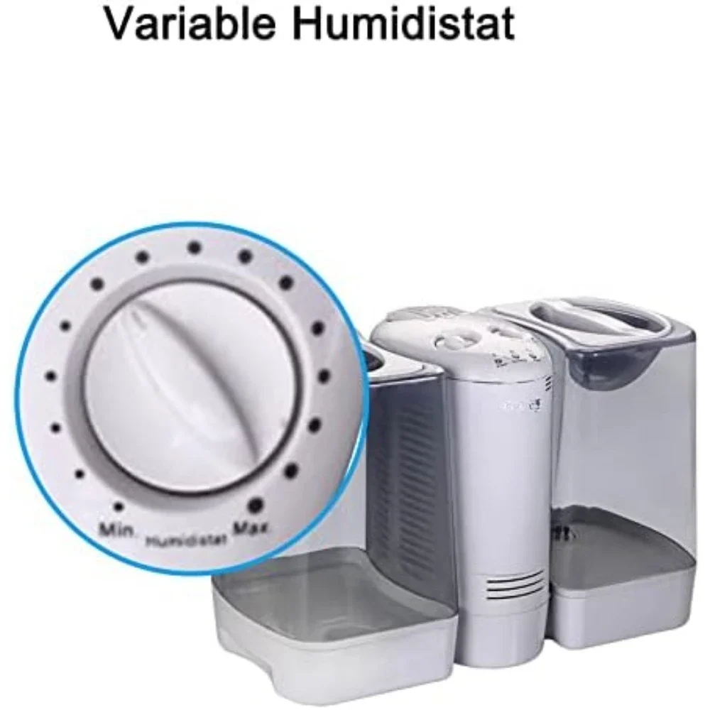 3.5 Gallon Warm Mist Humidifier with Wicking Vapor System,White/Clear