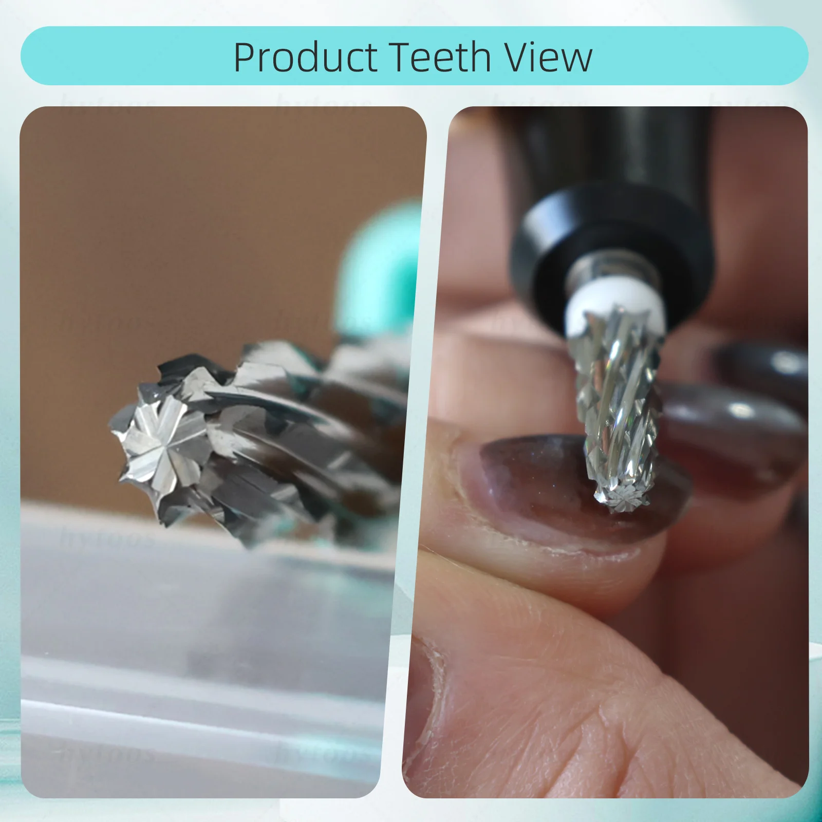 HYTOOS 16mm Konische 5-in-1 Hartmetall-Nagelbohrer für Gel-Entfernung Professionelle Acryl-Nagelbits Elektrische Bohrer Maniküre-Zubehör – Detail 4