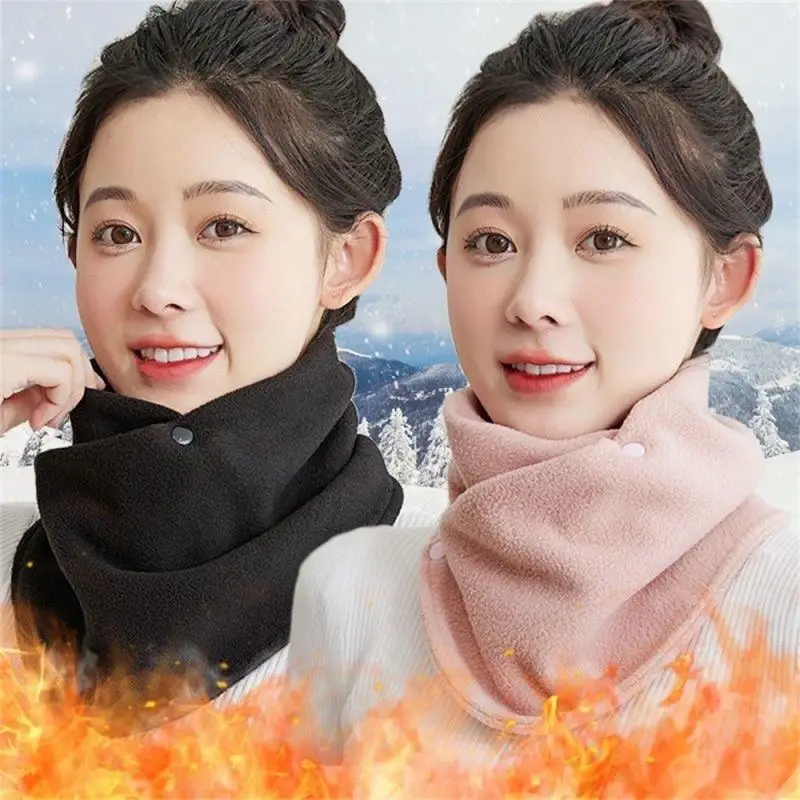 Winter Anti Cold Plush Scarf Antifreeze Fleece Neck Protection Neckerchief Autumn Outdoor Cycling Skiing Large Area Warm Scarves