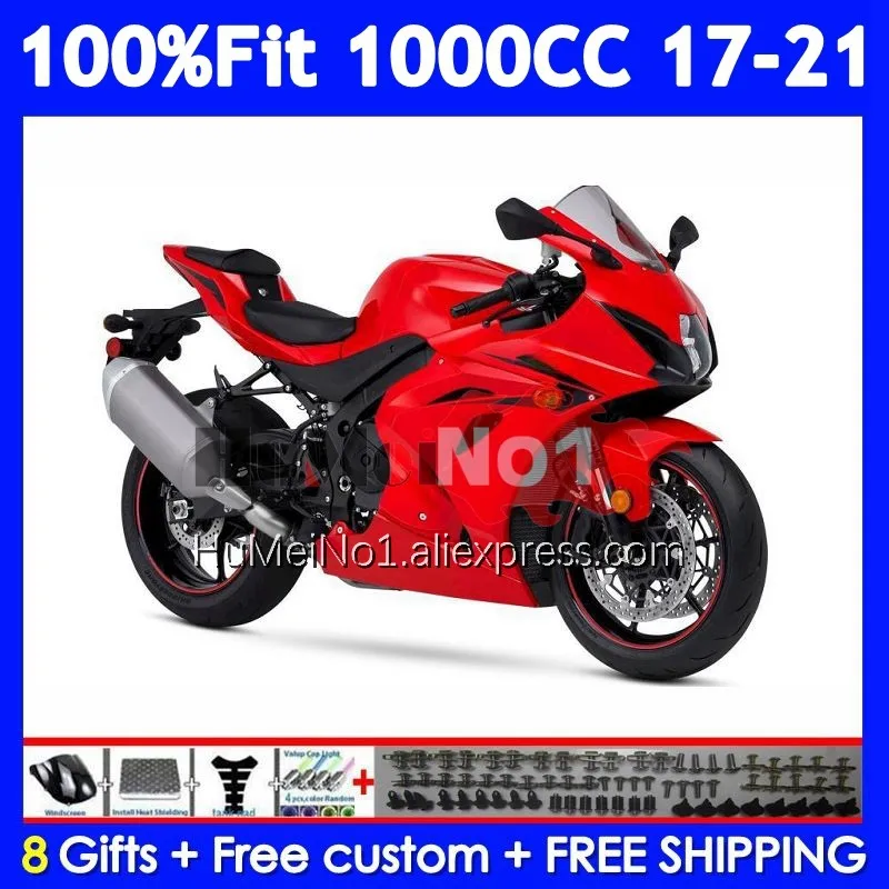 Injection For SUZUKI GSXR1000 Glossy Red GSXR 1000 L7 122No.162 K17 GSXR-1000 17 18 19 20 21 2017 2018 2019 2020 2021 Fairings