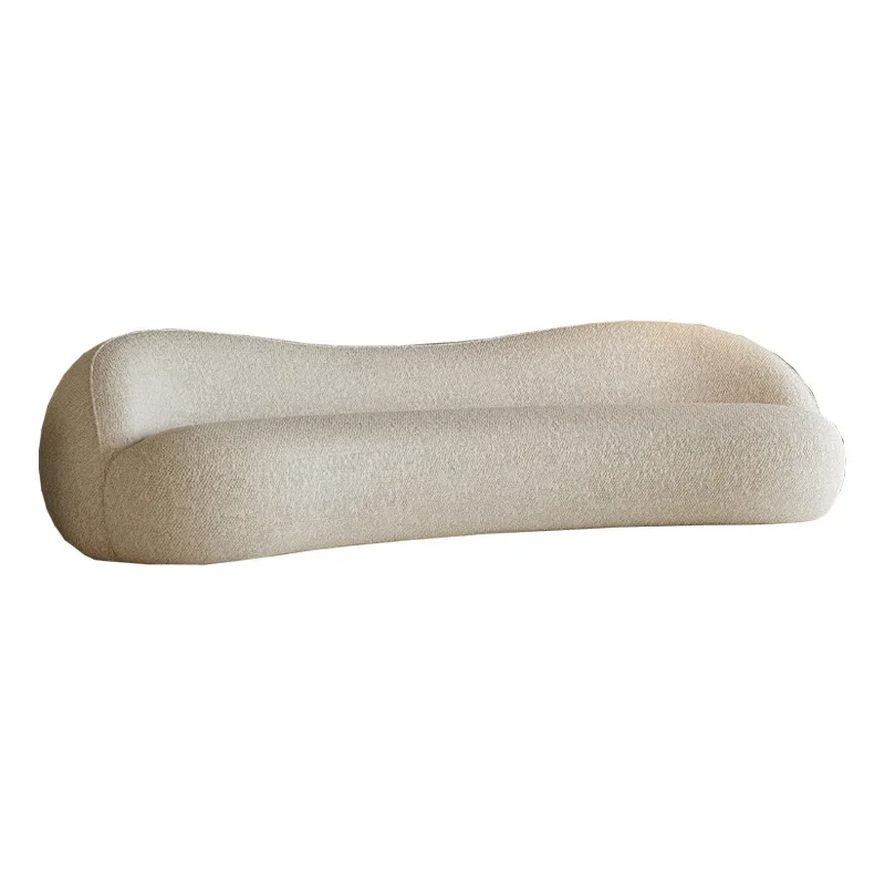 Italian minimalist streamer fabric sofa, small apartment special-shaped sofa lamb wool