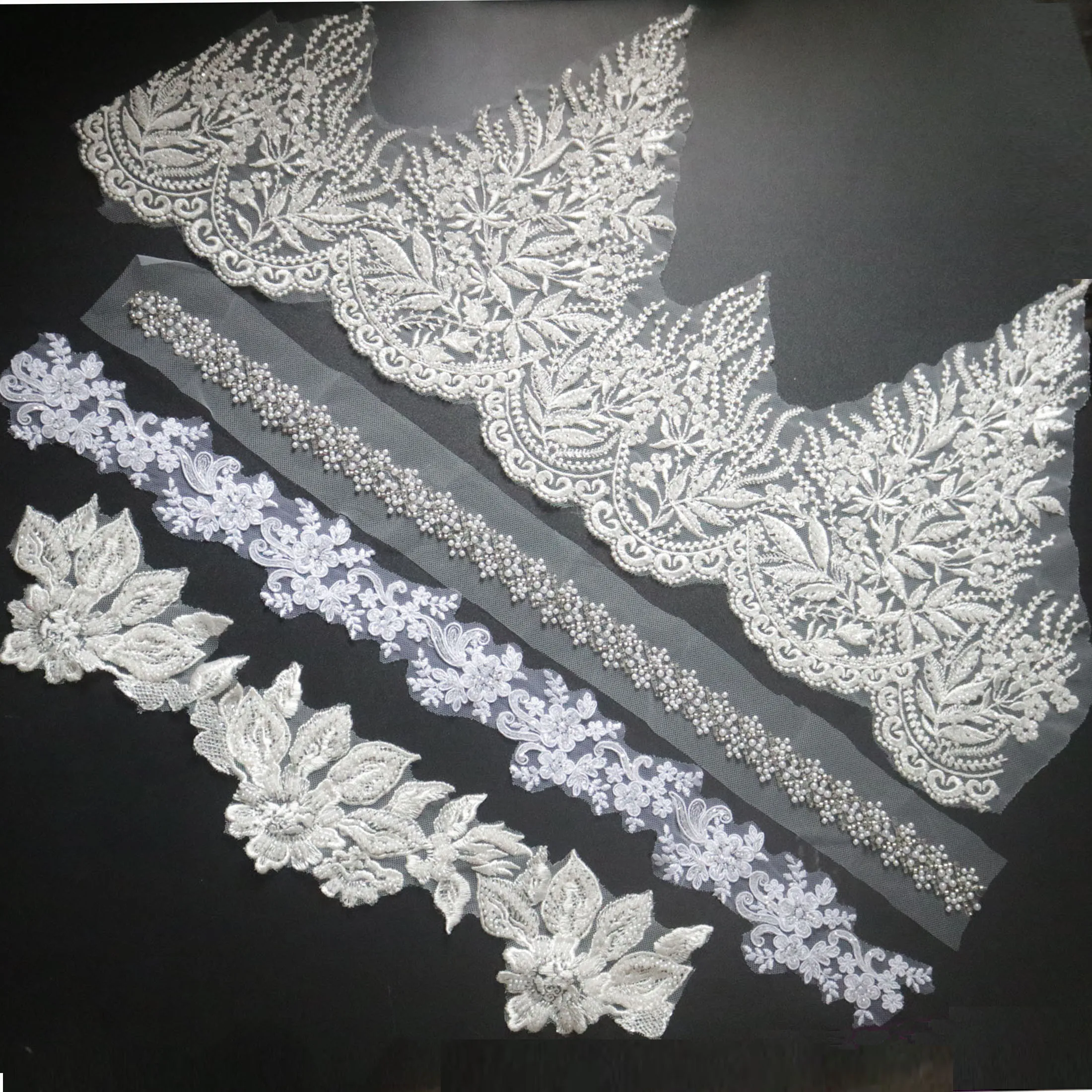 Clearance assorte beaded rhinestone lace trim for clothes sewing sequin  trimming ribbon  dresses DIY  accessories
