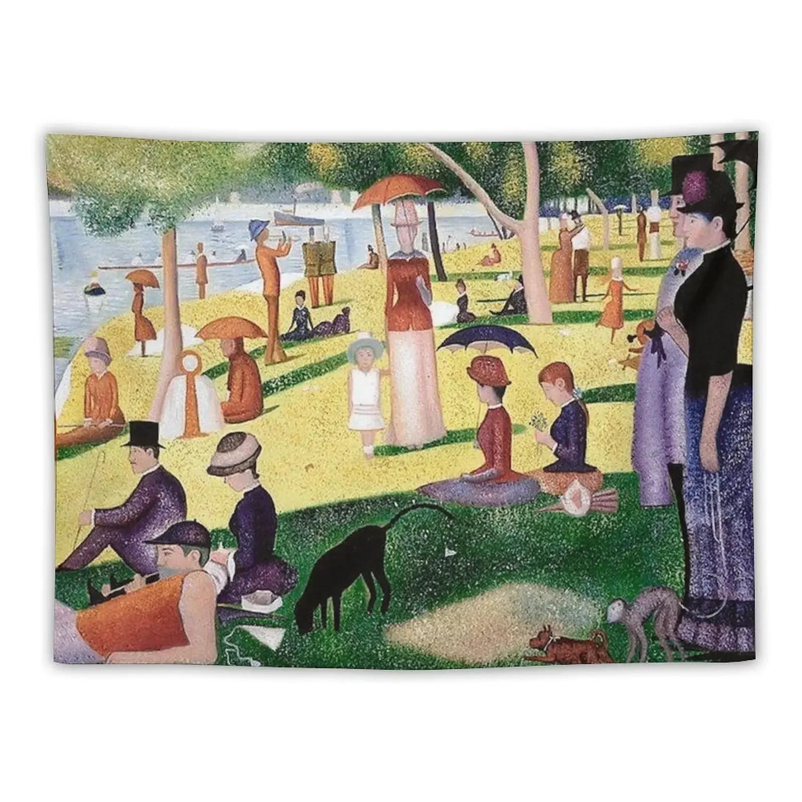 

Georges Seurat A Sunday Afternoon on the island of la grande jatte famous painting Tapestry Christmas Decoration Tapestry