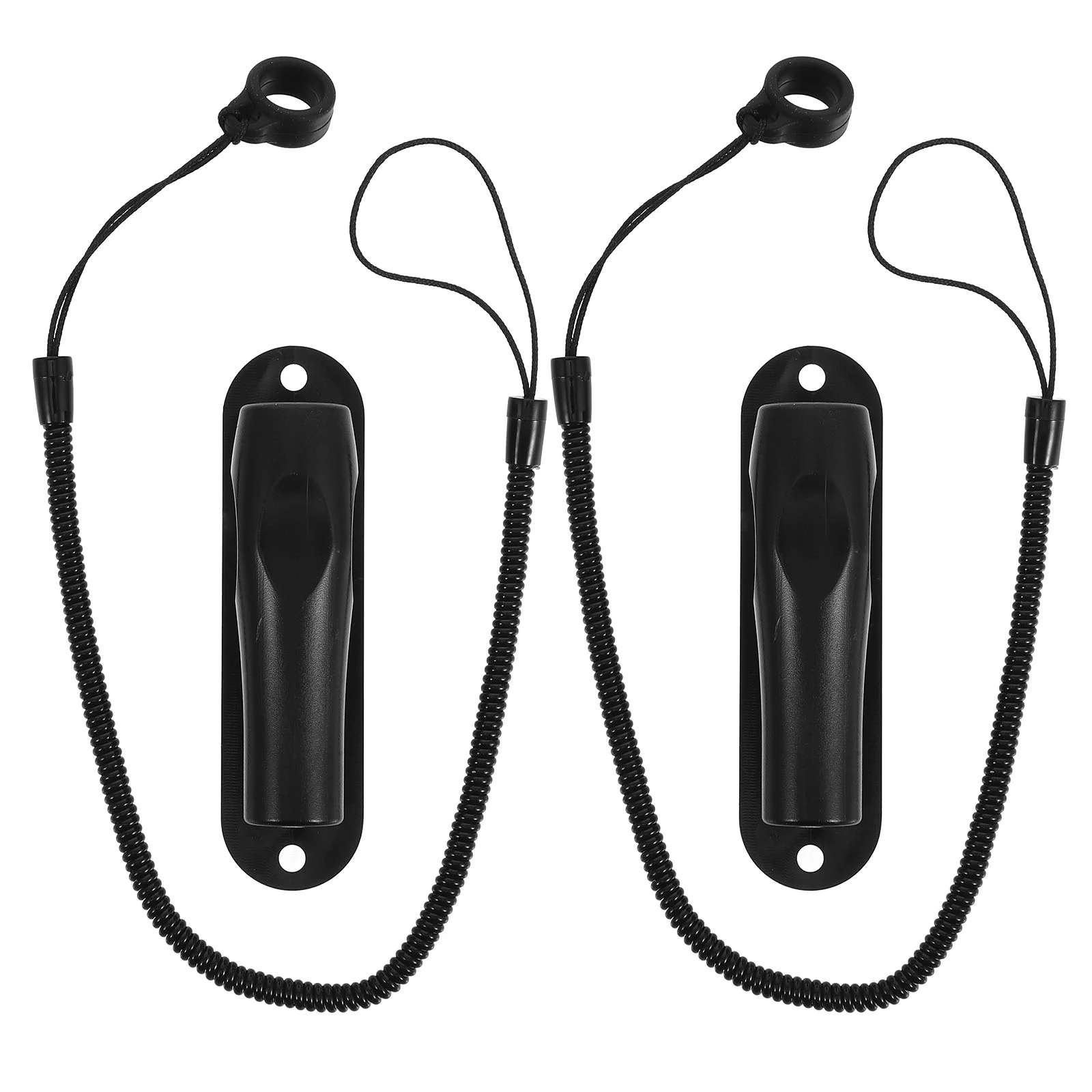 

2 Pcs Anti-lost Pen Lanyard Black Holder Elasticity Retractable Marker Reel Silica Gel for Holders