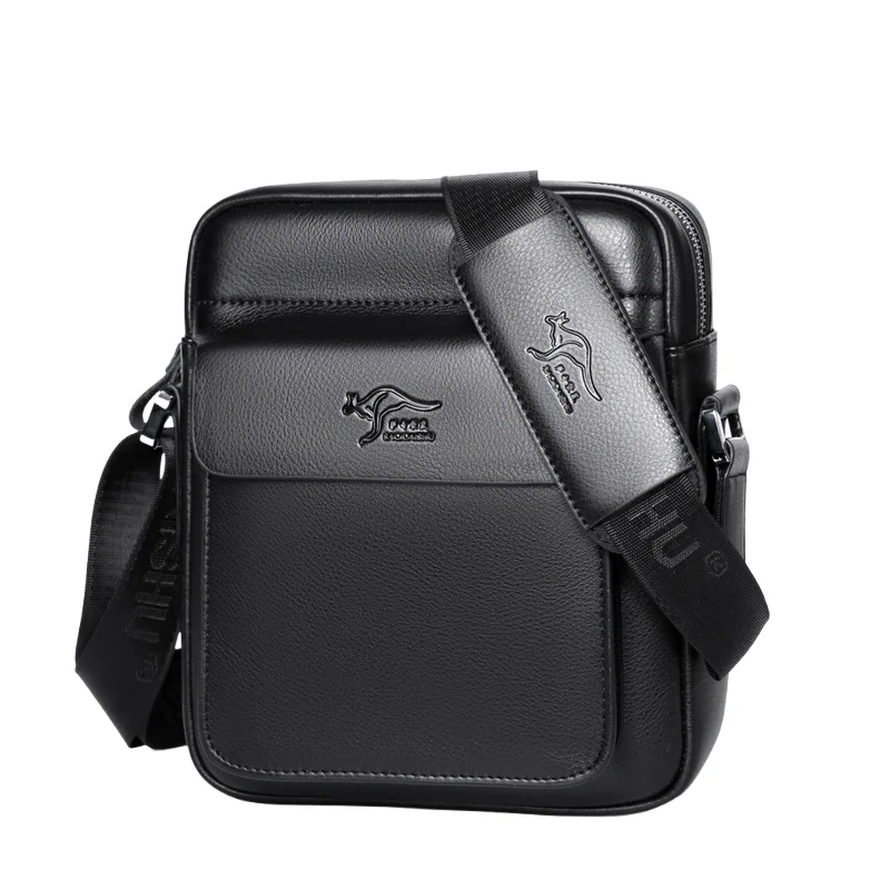 حقيبة كروس من جلد البولي يوريثان للرجال - حقيبة كتف مربعة الشكل مع حزام قابل للتعديل، حقيبة صدر متعددة الجيوب #1