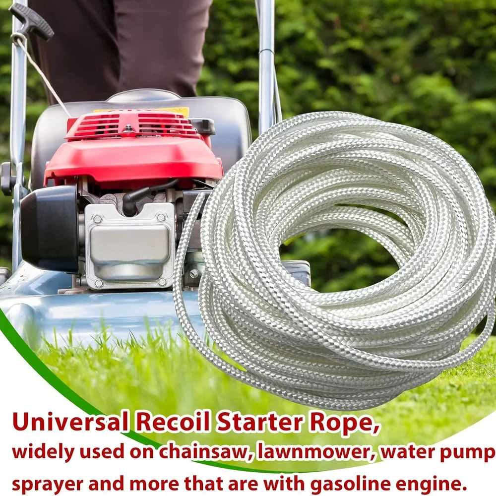Robust Recoil Starter Cord 5.0mm 10m Replacement For Outdoor Engine Power Tool Chainsaw Lawn Mower Pull Rope