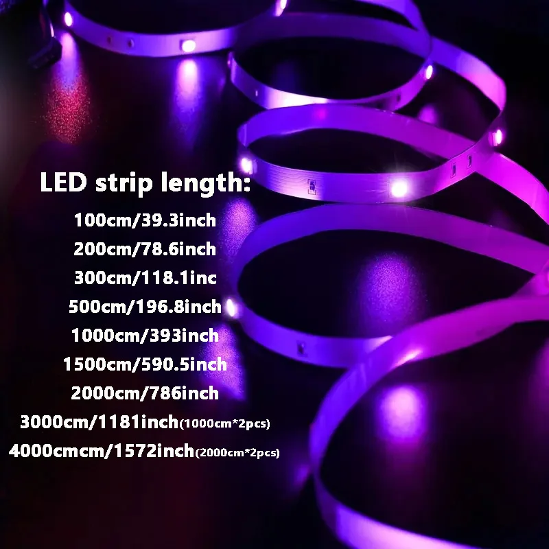 Smart Bedroom LED Strip Lights, App And Remote Control Supported, RGB Color Changing Function, Music Sync Compatible, Ideal for
