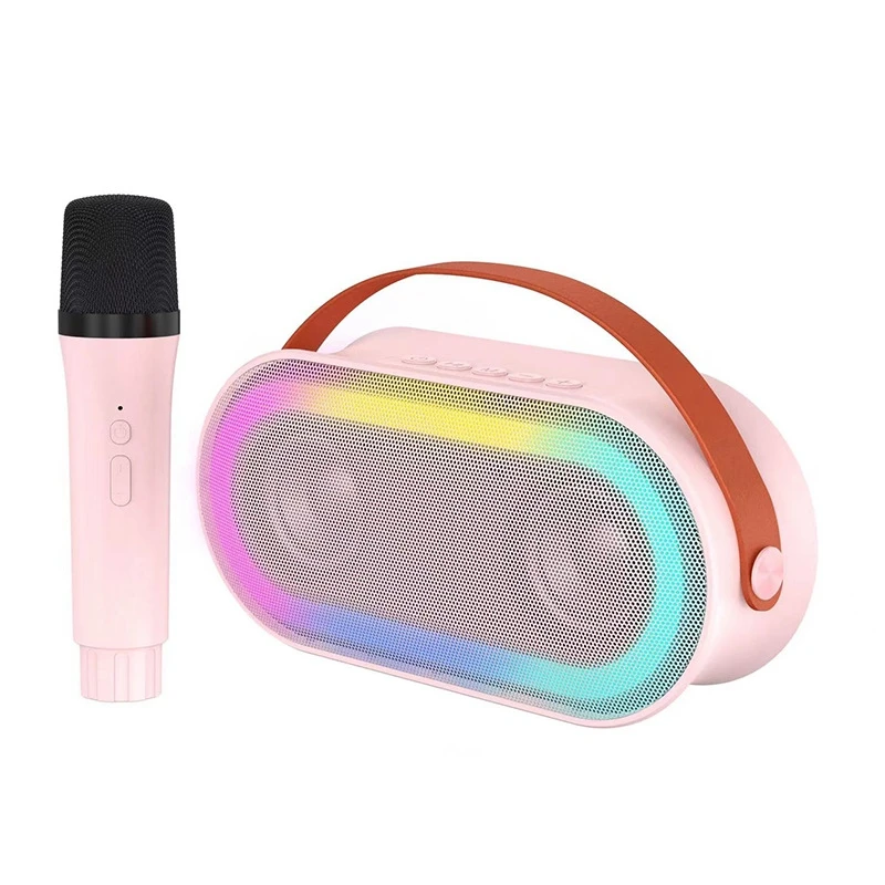 Outdoor Speaker Mobile Phone Microphone Set, With A Microphone, Children's Family Ktv Colorful Light Audio Spare Parts