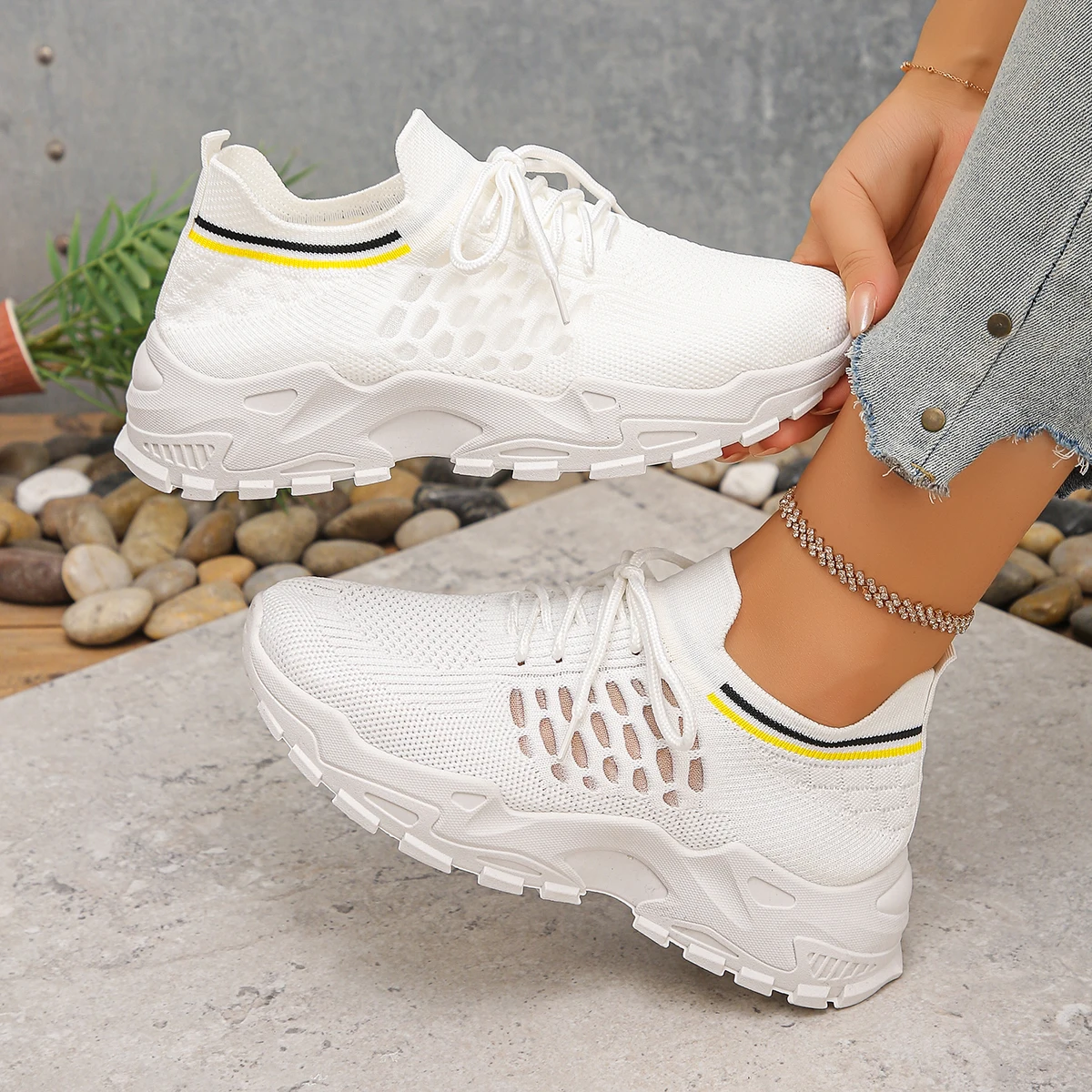 

Женская сетчатая обувь, весенне-осенние уличные кроссовки, модные повседневные кроссовки для отдыха, женская удобная спортивная обувь с дышащей сеткой