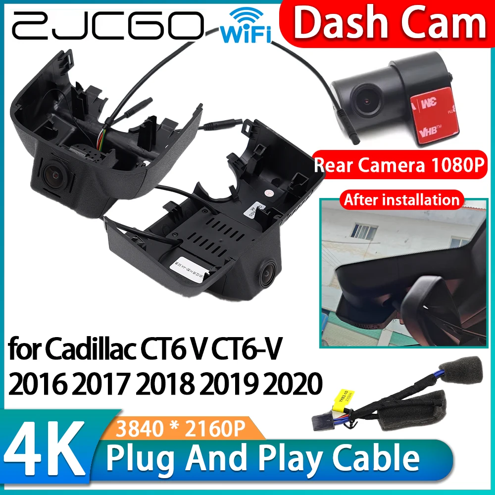 ZJCGO for Cadillac CT6 V CT6-V 2016 2017 2018 2019 2020 4K  Wifi DVR OEM Dash Cam Front Rear Camera Night Vision Video Recorder