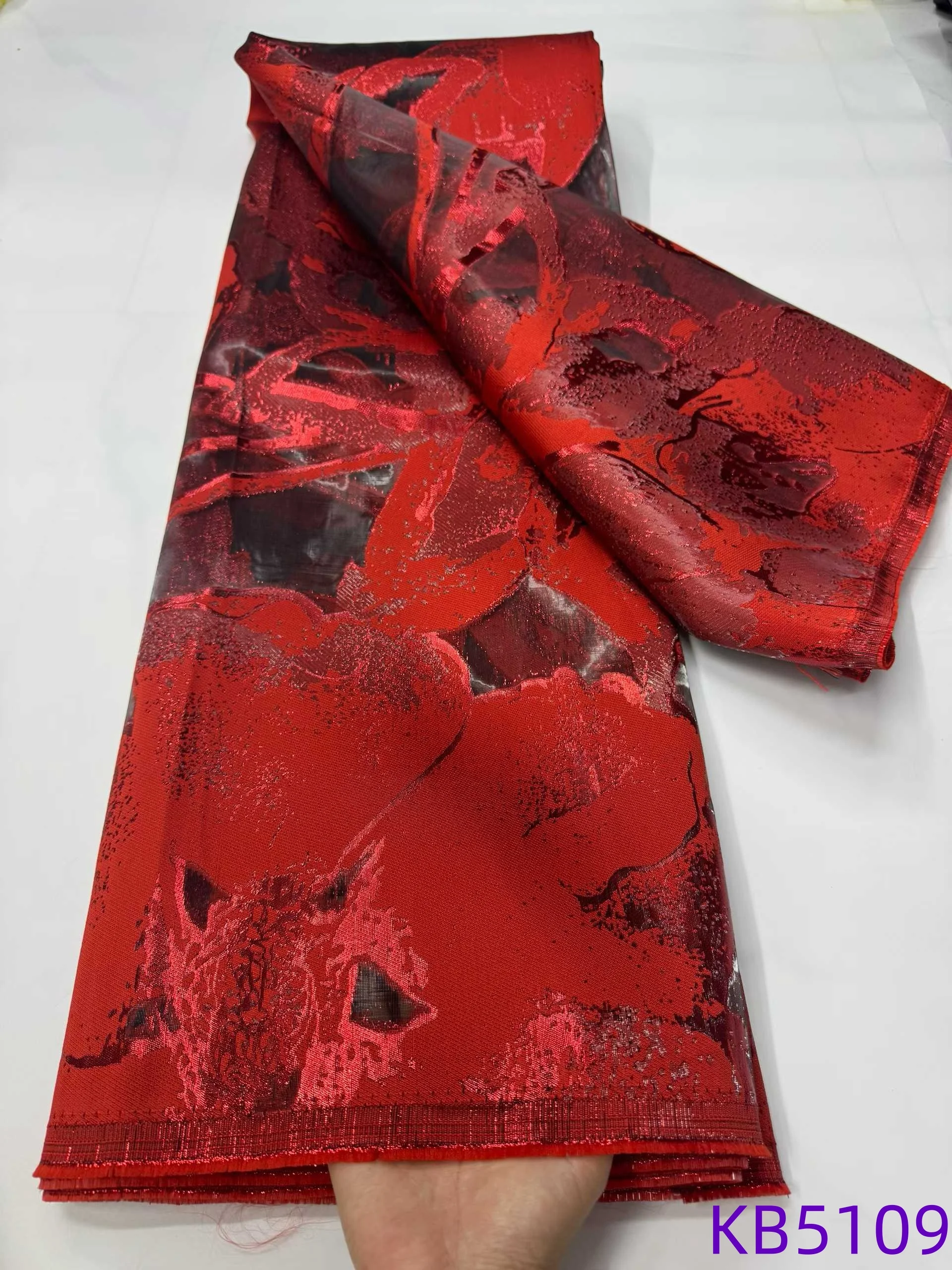 5 ياردة البط البري الأخضر الديباج الجاكار الأورجانزا مذهب الدانتيل الأفريقي أقمشة الدانتيل عالية الجودة لحفل الزفاف النيجيري 2025 KB5109