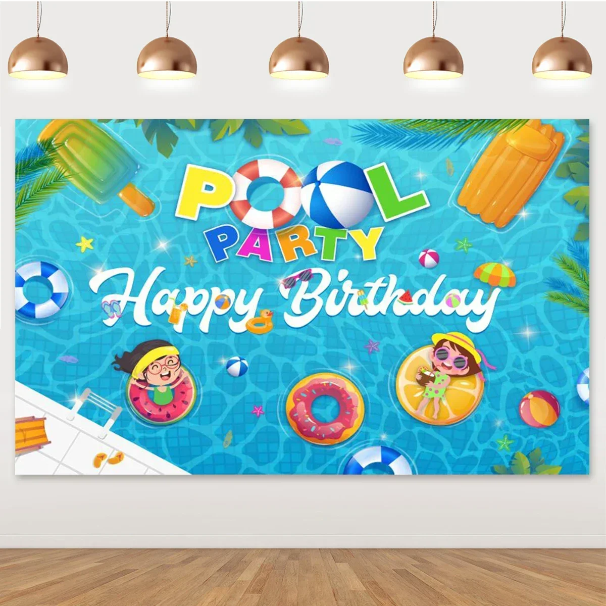 Pool Themed Party Decorations for Kids, Summer Party Decor, Background for Birthday Party