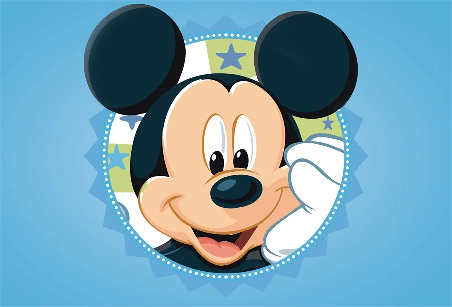 Photo Backdrop Newborn Photography Mickey Mouse Ear Photography Backgrounds Photographic Baby Birthday Party Banner