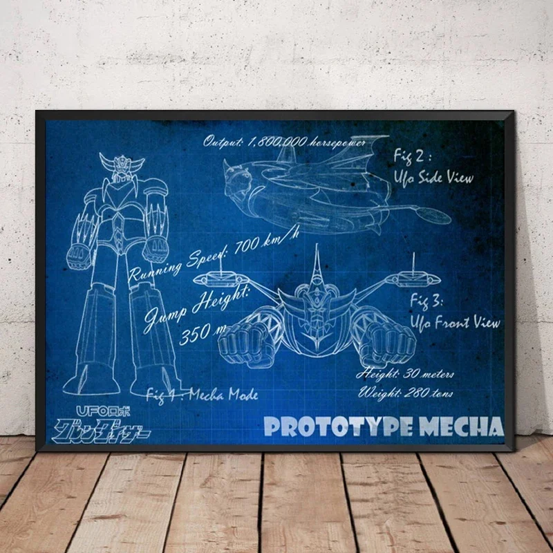 NT526 Poster Prints Hot Concept Plan Grendize Machine Patent Anime Gift Wall Art Canvas Painting Picture Living Home Room Decor