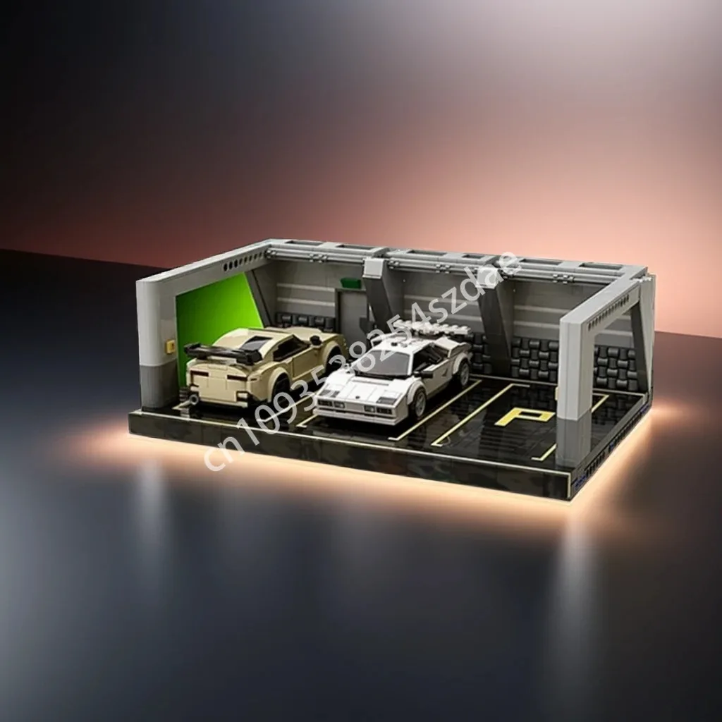 

1007 шт. MOC гараж диорама городские чемпионы супер автомобиль строительные блоки дети взрослые коллекционер детская рождественская игрушка подарок