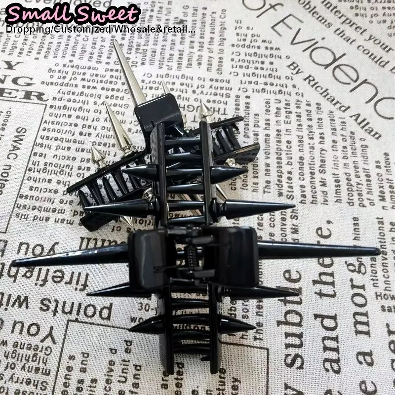 Streetwear Sottocultura Donna Gotico y2k Spike Hair Grab Punk Hip Hop Fatto a mano Spike Clip Accessori per capelli da festa per donna Ottieni catturare