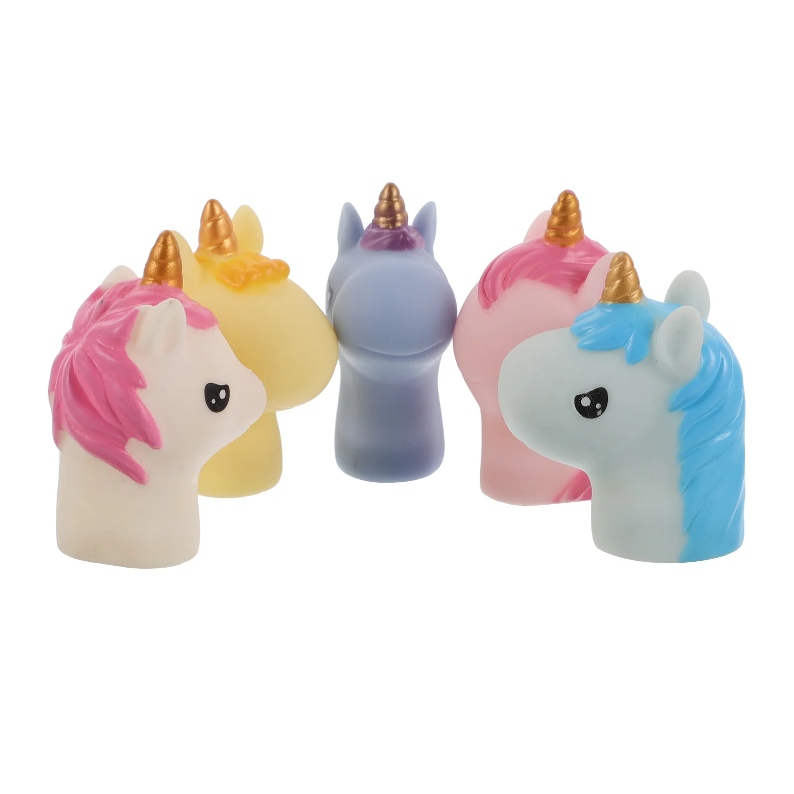 

5pcs Mini Unicorn Hand Puppet Simulation Rubber Animal Toy Ideal For Kids' Bath Time Party Favors And Classroom Activities