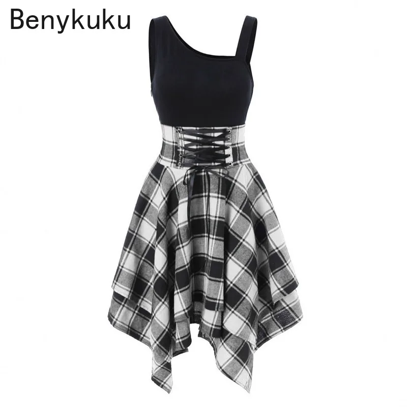 فستان نسائي عتيق بكتف بارد متقاطع غير منتظم منقوش ومزين بقطع القماش بدون أكمام وأربطة فساتين مثيرة للحفلات القصيرة #4