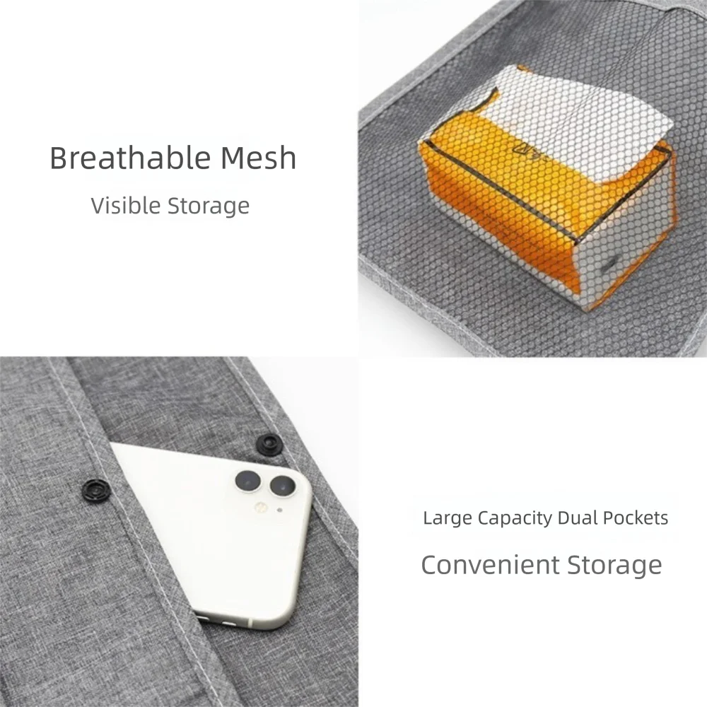 2 قطعة عربة أطفال متعددة الوظائف أكياس شبكية جيوب مزدوجة حقيبة للحمل الأم المنظمون منظور سعة كبيرة