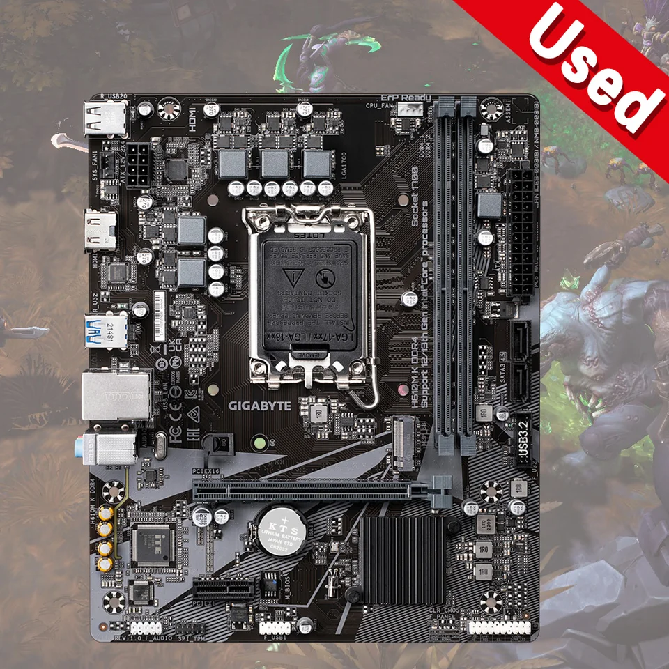 Placa-mãe Gigabyte H610M-K D4 para Desktop Intel H610 DDR4 LGA