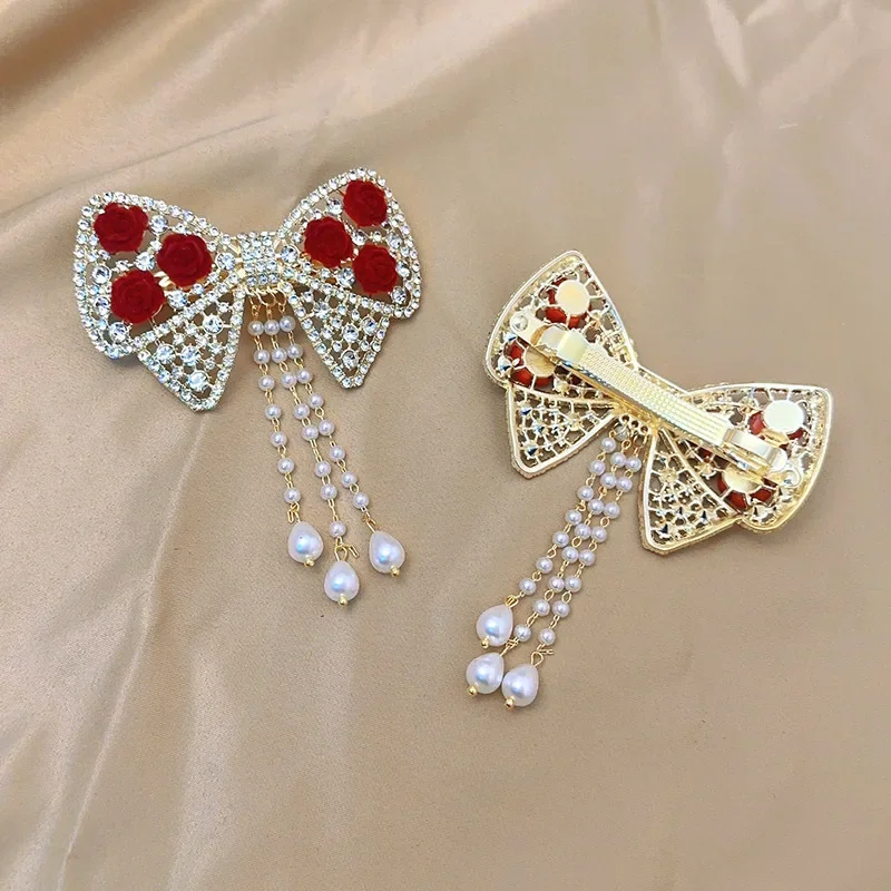 

Elegant Sweet Butterfly Knot Tassel Hair Clip Women's Luxury Twist Clamp Back of Head Spring Clamp Hair Accessories