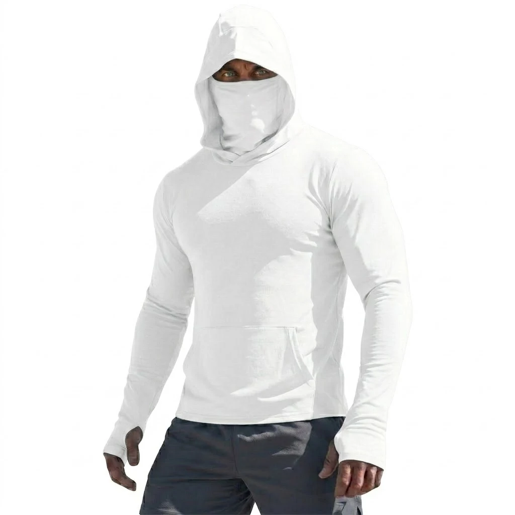 UPF50+ Performance T-Shirt Man Long Sleeve Summer Hoodie Casual Sun Running Quick Dry Sunscreen Fishing Ice Silk Pullover Shirt image 5